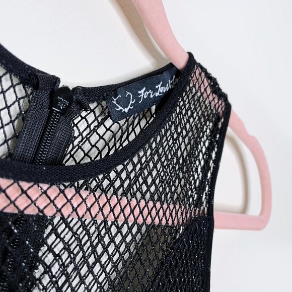 for love and lemons metallic mesh lulu skater dress - size xs - Picture 3 of 7
